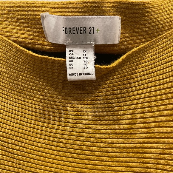 Plus Forever 21 Mustard Yellow Ribbed Sweater - Picture 3 of 5